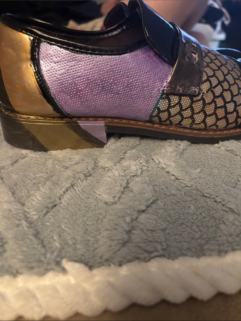 Black Patent Slip-On Loafers with Bronze Accent - Picture 3 of 5